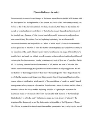 Film and influence in society 
