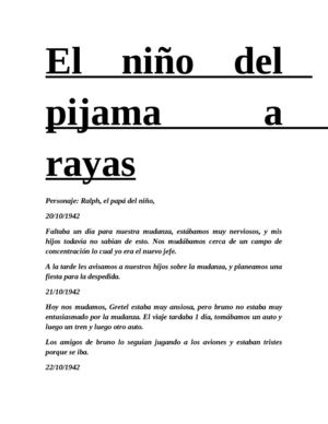 El niño del pijama de rayas de Alexis y Ceriani