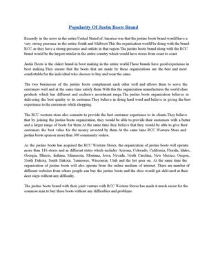 Popularity Of Justin Boots Brand