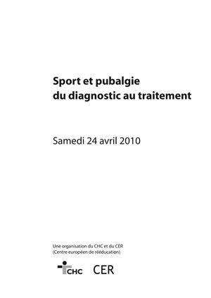 Sport et pubalgie du diagnostic au traitement - CHC, CER