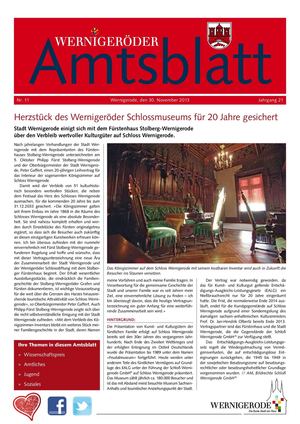 Amtsblatt der Stadt Wernigerode - Ausgabe 11/2013 