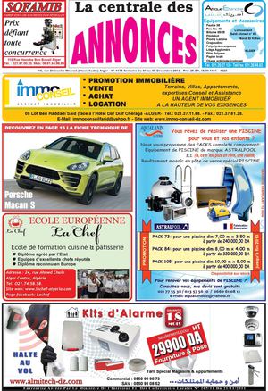La centrale des annonces N° 1175 Semaine du 01 au 07 Décembre 2013 