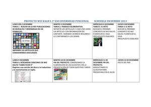 PROYECTO WIZ KALIFA 1º ESO DIVERSIDAD FUNCIONALSCHUDELE DICIEMBRE 2013