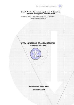 La Dimensión Ética de la Arquitectura