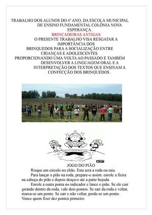 PROJETO BRINCADEIRAS ANTIGAS