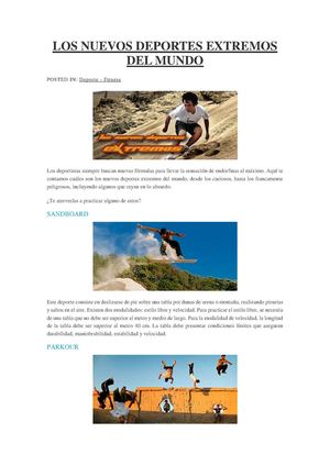 LOS NUEVOS DEPORTES EXTREMOS DEL MUNDO