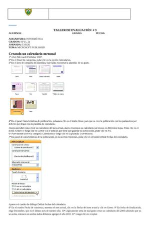 GUIA CALENDARIO EN PUBLISHER