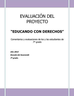 Evaluaciones sobre el Proyecto "Educando con Derechos"