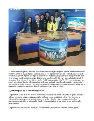 Entevista al Canal Telecolor