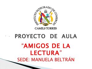 PROYECTO DE AULA  "AMIGOS DE LA LECTURA"