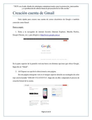 Creación de una cuenta en Gmail