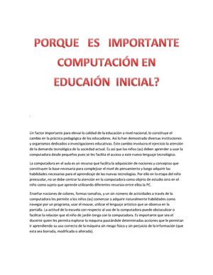 LA IMPORTANCIA DE LA COMPUTACIÓN  EN EL DOCENTE 