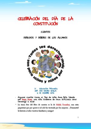 Cuentos para celebrar la Constitución. 3º E. Primaria, CEIP San Isidoro. Sevilla