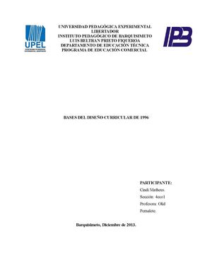 Diseño curricular de la UPEL 1996