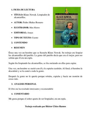 KLAUS NOWAK. LIMPIADOR DE ALCANTARILLAS