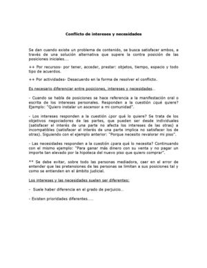 Conflicto de intereses y necesidades