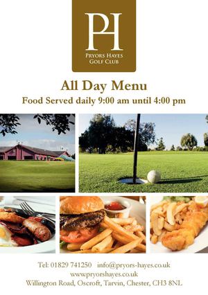 Pryors Hayes Winter Food Menu 2013-14