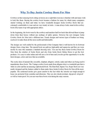 Why To Buy Justin Cowboy Boots For Men