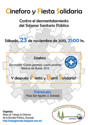 Cineforo "contra el desmantelamiento del Sistema Sanitario Público"
