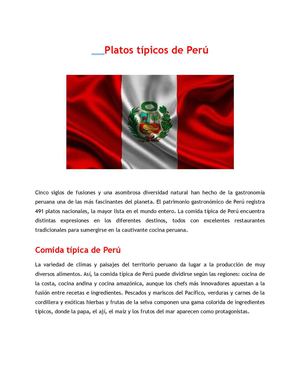  PLATOS TÍPICOS DEL PERÚ