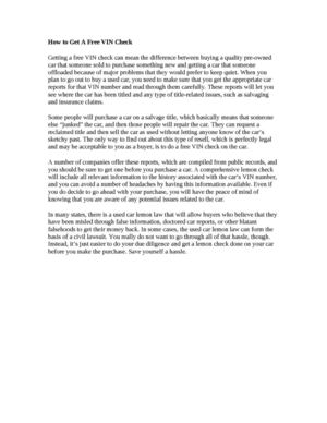 How To Get A Free VIN Check