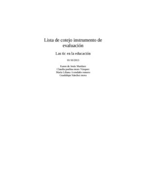 Lista de Cotejo