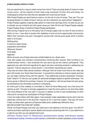 Project Payday Scam Or Bona fide Keep in mind An Comprehend