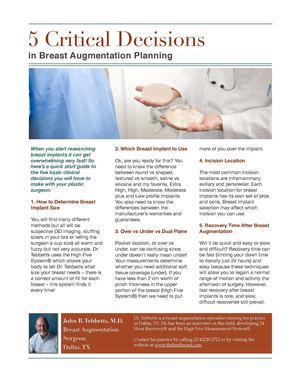 Top 5 Critical Breast Augmentation Decisions
