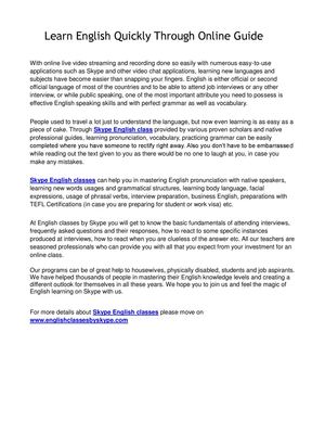 Skype English Classes