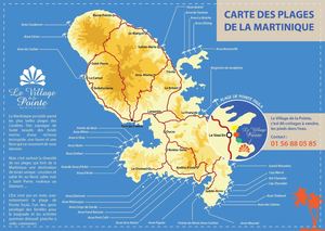 Carte des plages de la Martinique