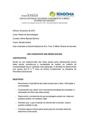 Uso Consciente das Redes Sociais - Curso Redes de Aprendizagem