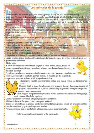 cuento infantil los animales de la granja