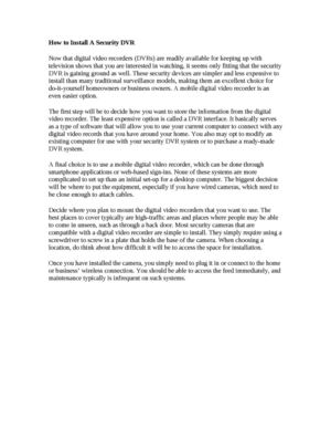 How to Install A Security DVR