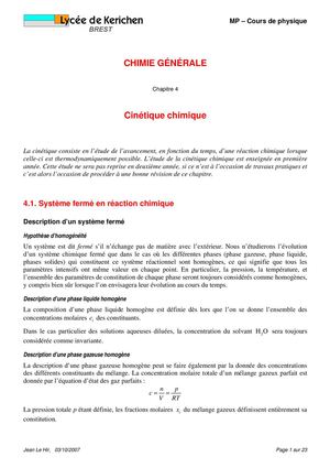 C1-4-Cinetique chimique