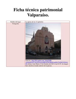 Ficha Patrimonial Iglesia de los doce apóstoles 