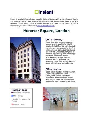 Featured Office Centre: Hanover Square, London