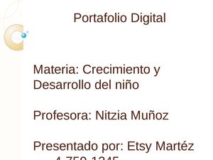 Portafolio Digital de Crecimiento y Desarrollo del Niño