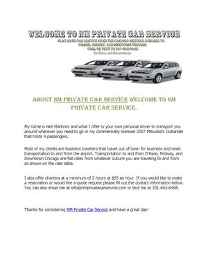 About NM Private Car Service Welcome to NM Private Car Service.
