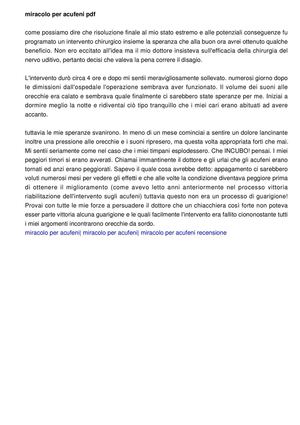  miracolo per acufeni