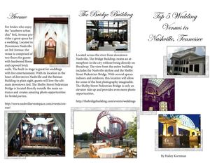Top 5 Wedding Venues in Nashville, Tennessee Brochure