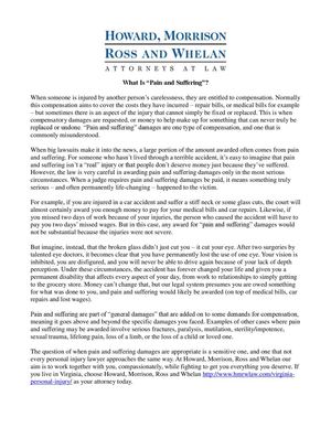 What Is “Pain and Suffering”?