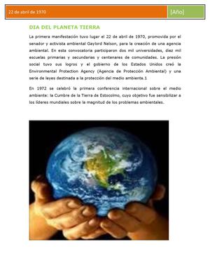 el día del planeta tierra 