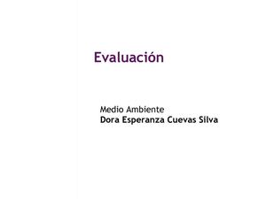Evaluación medio ambiente