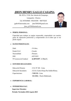 CV JHON GALLO