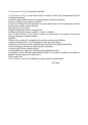 Un enterrement à Ornans à l'exposition de peinture.