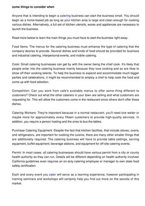 How To Start A Catering Business