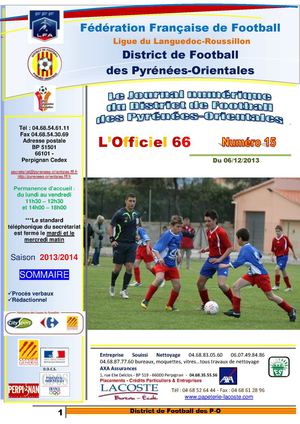 L'officiel du District n° 15 - 06/12/2013