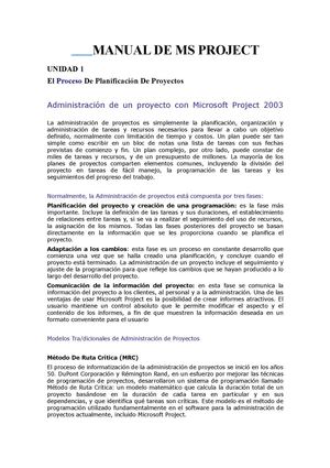 MANUAL DE MS PROJECT