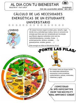 CALCULO ENERGETICO DE LOS ALIMENTOS