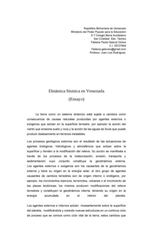 sismos en venezuela
